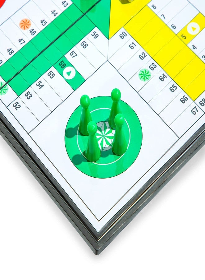 Black long Di fang Ludo Magnetic Folding Travel Board Game Set - 9.75 Inches - Image 4